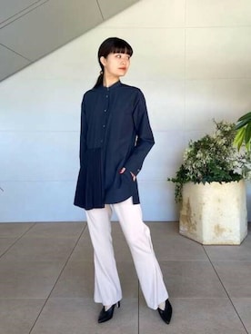 「COLUMN（コラム）のアイテム（パンツ）」を使った、ESTNATION WOMENSさん（レディース・162cm）の冬コーディネート