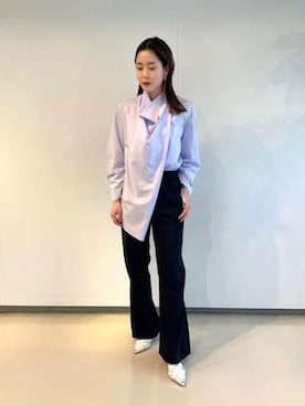 「COLUMN（コラム）のアイテム（パンツ）」を使った、ESTNATION WOMENSさん（レディース・157cm）の春コーディネート