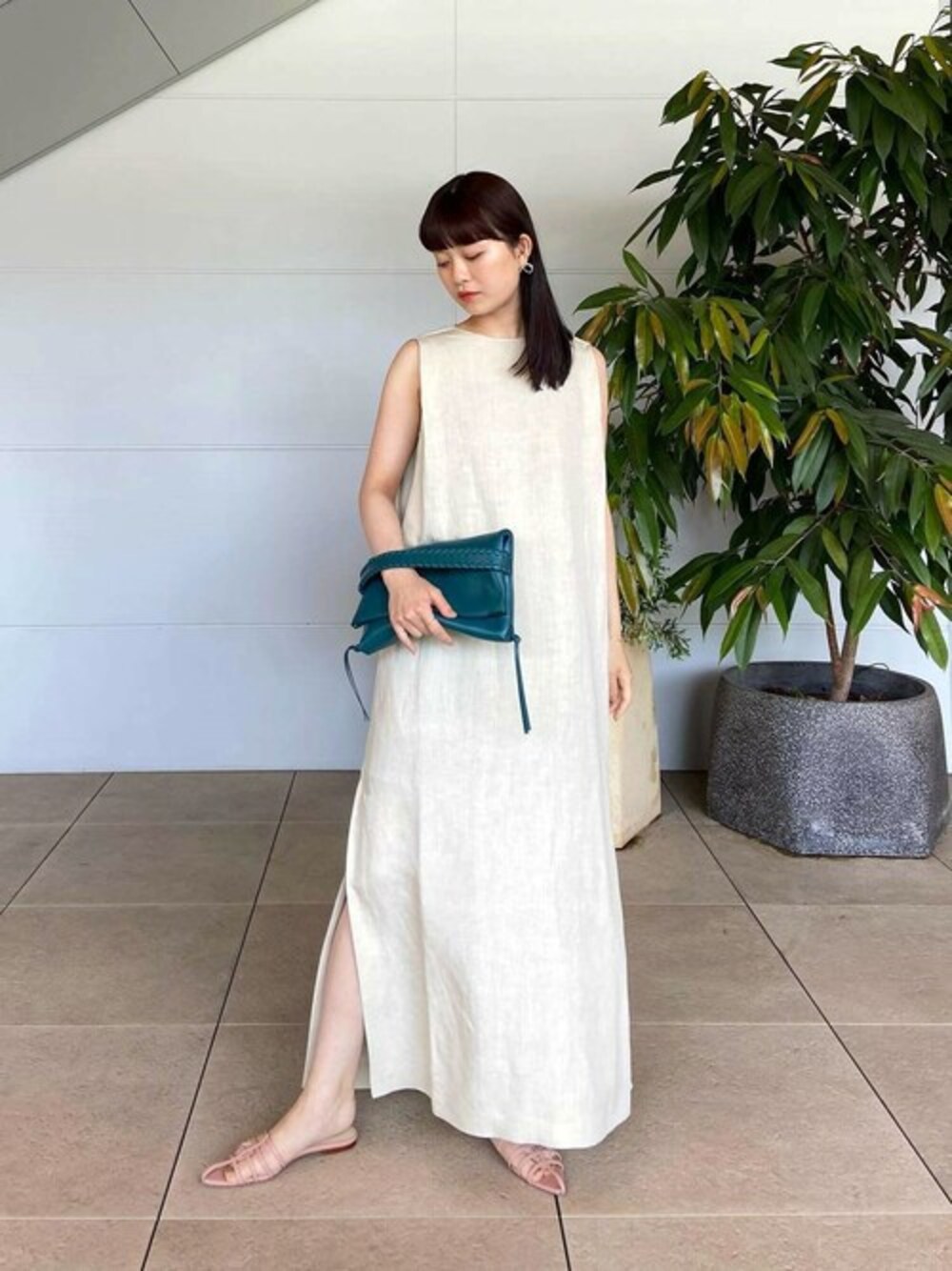 ESTNATION　エストネーション　◇　ツイルドレープワンピース ESTNATION / ツイルドレープワンピース《ONLINE EXCLUSIVE