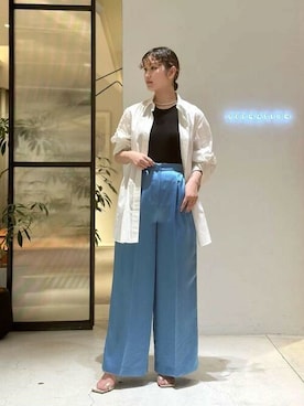 「COLUMN（コラム）のアイテム（トップス）」を使った、ESTNATION WOMENSさん（レディース・164cm）の夏コーディネート