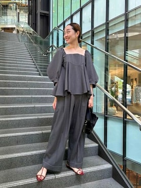 「足長効果」｜ESTNATIONさん（レディース・169cm）の夏コーディネート