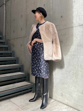 「KIJIMA TAKAYUKI」｜「アイテム（ジャケット/アウター）」を使った、ESTNATION WOMENSさん（レディース・158cm）の冬コーディネート