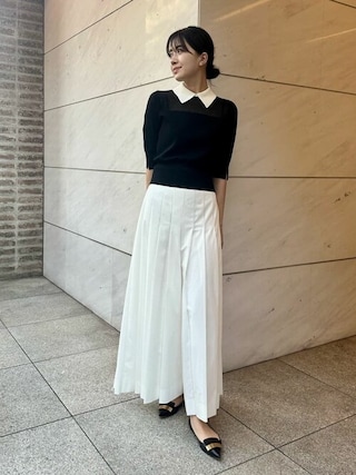 もるぺこさん専用 未使用級✨エストネーション　24SS　衿付きヨークシアーニット ESTNATION（エストネーション）の「ESTNATION / 衿付きヨーク