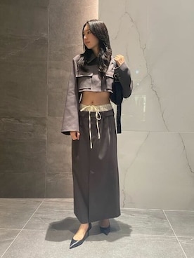 「COLUMN（コラム）のアイテム（その他アウター）」を使った、ESTNATION WOMENSさん（レディース・165cm）の冬コーディネート