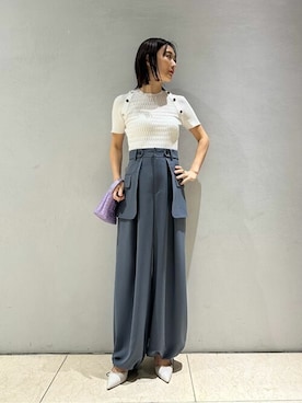 「COLUMN（コラム）のアイテム（パンツ）」を使った、ESTNATION WOMENSさん（レディース・155cm）の冬コーディネート