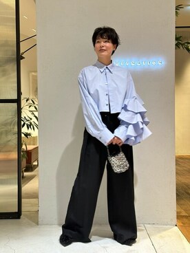 「COLUMN（コラム）のアイテム（パンツ）」を使った、ESTNATION WOMENSさん（レディース・166cm）の春コーディネート