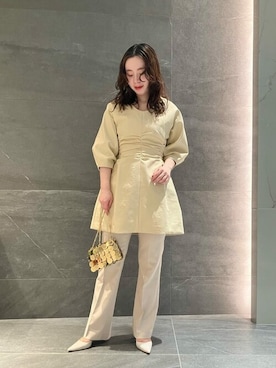 「COLUMN（コラム）のアイテム（トップス）」を使った、ESTNATION WOMENSさん（レディース・161cm）の春コーディネート
