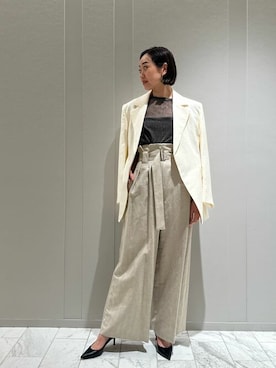 「COLUMN（コラム）のアイテム（ジャケット/アウター）」を使った、ESTNATION WOMENSさん（レディース・169cm）の春コーディネート