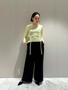 「COLUMN（コラム）のアイテム（パンツ）」を使った、ESTNATION WOMENSさん（レディース・169cm）の春コーディネート