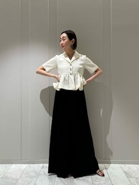 「COLUMN（コラム）のアイテム（ジャケット/アウター）」を使った、ESTNATION WOMENSさん（レディース・169cm）の夏コーディネート