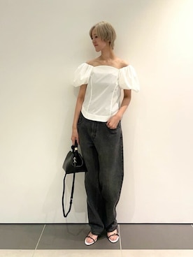 NAIlS TOM BOY ルーズフィットストレートデニムパンツ ブラック