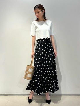 「スカラップ」｜「アイテム（スカート）」を使った、ESTNATION WOMENSさん（レディース・163cm）の夏コーディネート