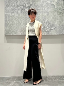 「COLUMN（コラム）のアイテム（トップス）」を使った、ESTNATION WOMENSさん（レディース・166cm）の夏コーディネート