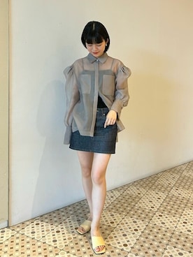 「COLUMN（コラム）のアイテム（トップス）」を使った、ESTNATION WOMENSさん（レディース・162cm）の夏コーディネート