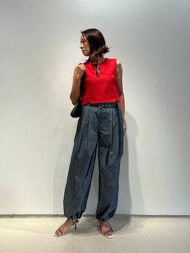 「COLUMN（コラム）のアイテム（パンツ）」を使った、ESTNATION WOMENSさん（レディース・164cm）の夏コーディネート