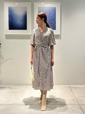「フラワープリント」｜「アイテム（ショルダーバッグ）」を使った、ESTNATION WOMENSさん（レディース・165cm）の夏コーディネート