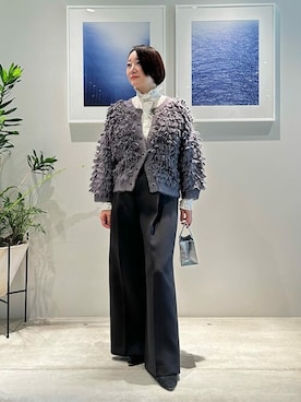 「COLUMN（コラム）のアイテム（パンツ）」を使った、ESTNATION WOMENSさん（レディース・165cm）の秋コーディネート