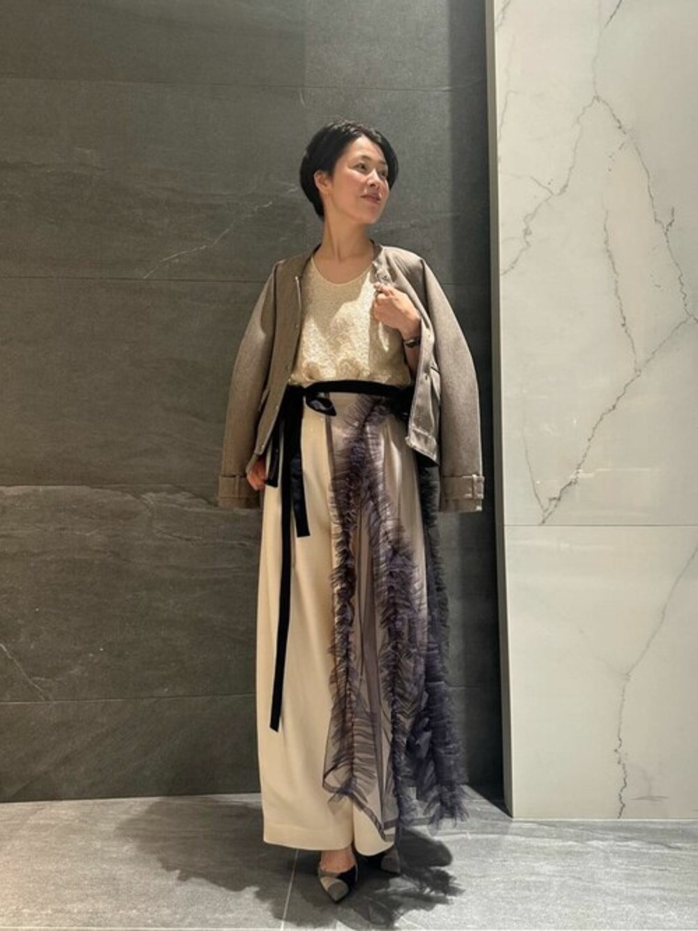 ESTNATION（エストネーション）の「COLUMN / 2WAYリブビッグカラー