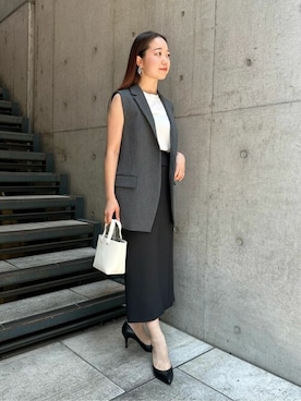 「COLUMN（コラム）のアイテム」を使った、ESTNATION WOMENSさん（レディース・156cm）の秋コーディネート