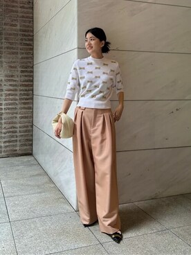 「COLUMN（コラム）のアイテム（パンツ）」を使った、ESTNATION WOMENSさん（レディース・166cm）の秋コーディネート