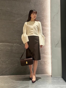 「デザイントップス」｜「アイテム（ノーカラージャケット）」を使った、ESTNATION WOMENSさん（レディース・165cm）の秋コーディネート
