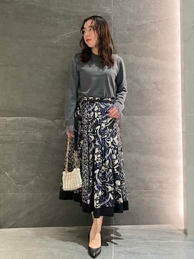 「デザイントップス」｜「アイテム（その他アウター）」を使った、ESTNATION WOMENSさん（レディース・161cm）の秋コーディネート