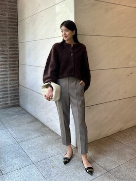 「COLUMN（コラム）のアイテム（バッグ）」を使った、ESTNATION WOMENSさん（レディース・166cm）の秋コーディネート