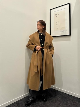 「コート」｜「アイテム（ノーカラージャケット）」を使った、ESTNATION WOMENSさん（レディース・164cm）の秋コーディネート