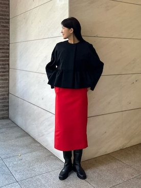 「デイリーカジュアル」｜「アイテム（ノーカラージャケット）」を使った、ESTNATION WOMENSさん（レディース・166cm）の秋コーディネート