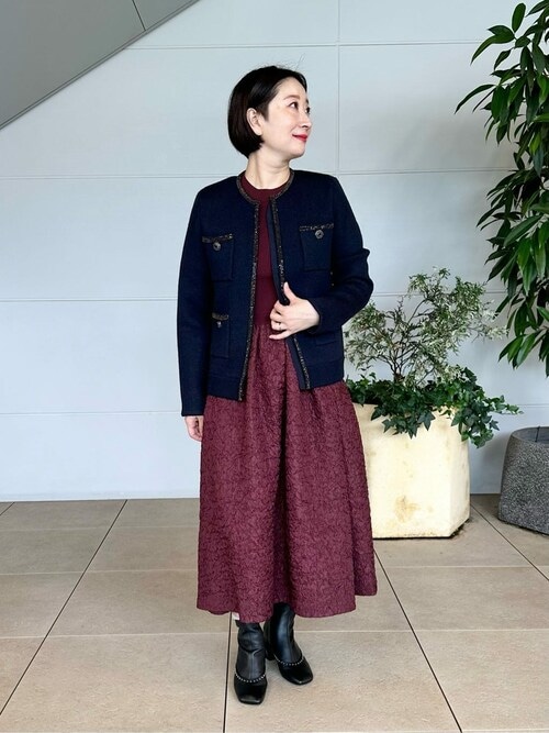 【新品未使用】23区 ニットコンビジャガード ワンピース 44 ネイビー 楽天市場】【SALE／50%OFF】【滝沢眞規子さん着用/一部店舗限定