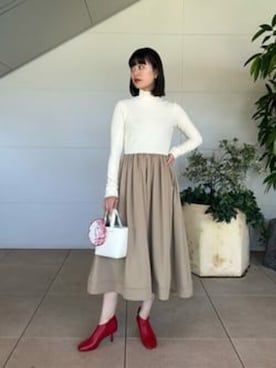 「フレア」｜「アイテム（ワンピース/ドレス）」を使った、ESTNATION WOMENSさん（レディース・162cm）の冬コーディネート