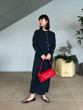 「カシミヤ」｜「アイテム（ワンピース/ドレス）」を使った、ESTNATION WOMENSさん（レディース・162cm）の冬コーディネート