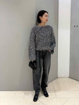 「アイテム（ニット/セーター、シルバー系）」を使った、ESTNATION WOMENSさん（レディース・155cm）の冬コーディネート