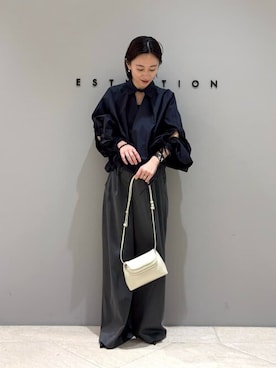 「COLUMN（コラム）のアイテム」を使った、ESTNATION WOMENSさん（レディース・155cm）の冬コーディネート