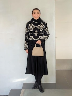 「COLUMN（コラム）のアイテム」を使った、ESTNATION WOMENSさん（レディース・166cm）の冬コーディネート