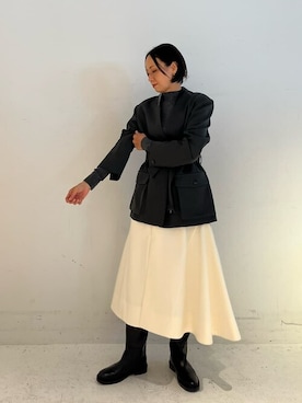 「COLUMN（コラム）のアイテム」を使った、ESTNATION WOMENSさん（レディース・164cm）の冬コーディネート