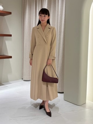 COLUMN　2024SS　シェイプドワンピース　ロング　タック　襟付き　38 COLUMN 2024SS シェイプドワンピース ロング タック 襟付き 38