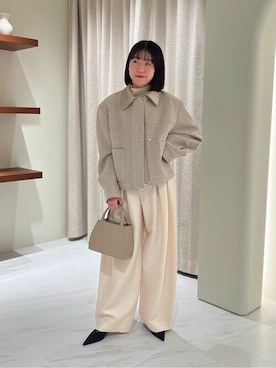 「COLUMN（コラム）のアイテム」を使った、ESTNATION WOMENSさん（レディース・160cm）の冬コーディネート