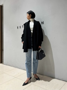「デイリーカジュアル」｜「アイテム（その他アウター）」を使った、ESTNATION WOMENSさん（レディース・166cm）の冬コーディネート