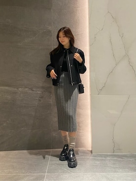 「COLUMN（コラム）のアイテム」を使った、ESTNATION WOMENSさん（レディース・165cm）の冬コーディネート