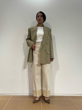 「COLUMN（コラム）のアイテム」を使った、ESTNATION WOMENSさん（レディース・164cm）の冬コーディネート