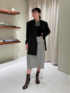 「COLUMN（コラム）のアイテム」を使った、ESTNATION WOMENSさん（レディース・160cm）の冬コーディネート