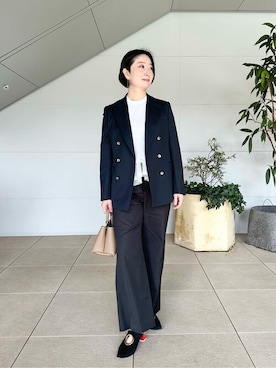 「デザイントップス」｜「アイテム（ジャケット/アウター）」を使った、ESTNATION WOMENSさん（レディース・165cm）の冬コーディネート