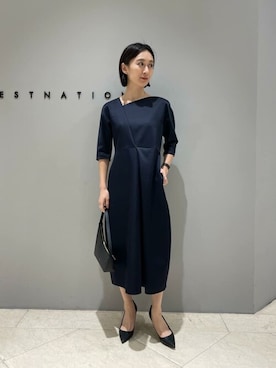 「COLUMN（コラム）のアイテム」を使った、ESTNATION WOMENSさん（レディース・155cm）の冬コーディネート