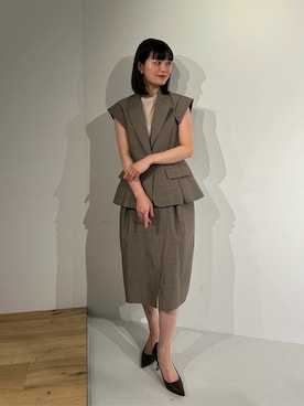 「COLUMN（コラム）のアイテム」を使った、ESTNATION WOMENSさん（レディース・162cm）の冬コーディネート