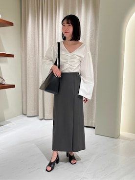 「COLUMN（コラム）のアイテム」を使った、ESTNATION WOMENSさん（レディース・160cm）の春コーディネート