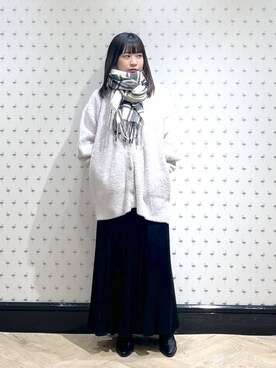 「A part by（アパートバイ）のアイテム（ストール/ショール）」を使った、さちさん（レディース・155cm）の冬コーディネート