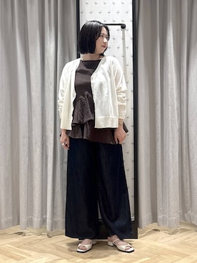 「A part by（アパートバイ）のテンセルデニムパンツ（デニムパンツ、ブルー系）」を使った、さちさん（レディース・156cm）の夏コーディネート