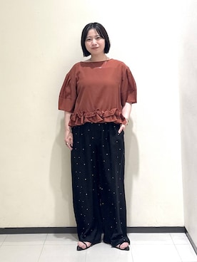 「A part by（アパートバイ）のナローストラップサンダル（サンダル、ブラック系）」を使った、さちさん（レディース・156cm）の春コーディネート