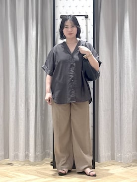 「A part by（アパートバイ）のハートモチーフバッグ（ショルダーバッグ、ブラック系）」を使った、さちさん（レディース・156cm）の夏コーディネート